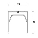 LUMINARIA LINEAL de SUPERFICIE 24V 80x70 130lm/W
