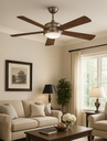 VENTILADOR DECORATIVO 1xE27 CON MANDO Ø130 70W