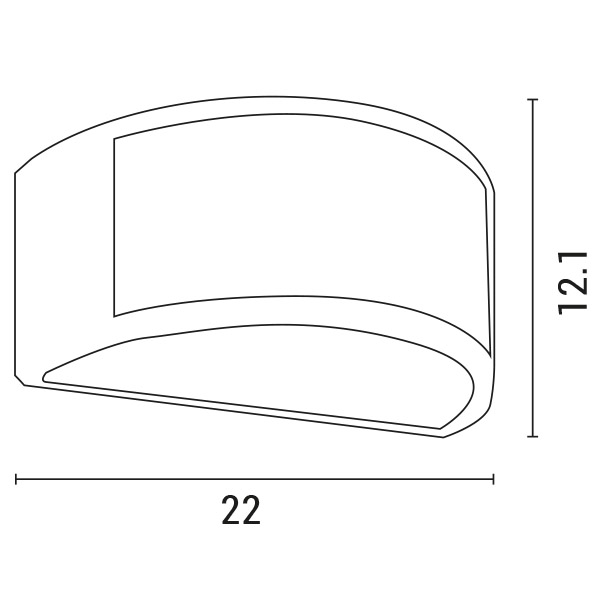 APLIQUE DE PARED "TAWON" E27 MAX 10W LED 220x121x108 IP54 BLANCO PRO