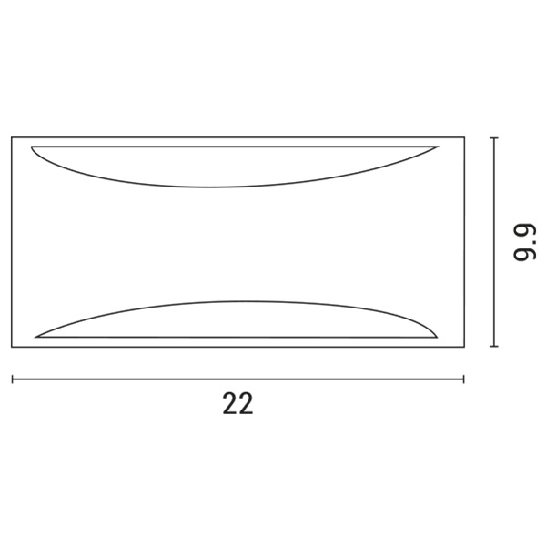 APLIQUE DE PARED "SOIKEA" E27 MAX 10W LED 220x99x100 IP54 GRIS PRO