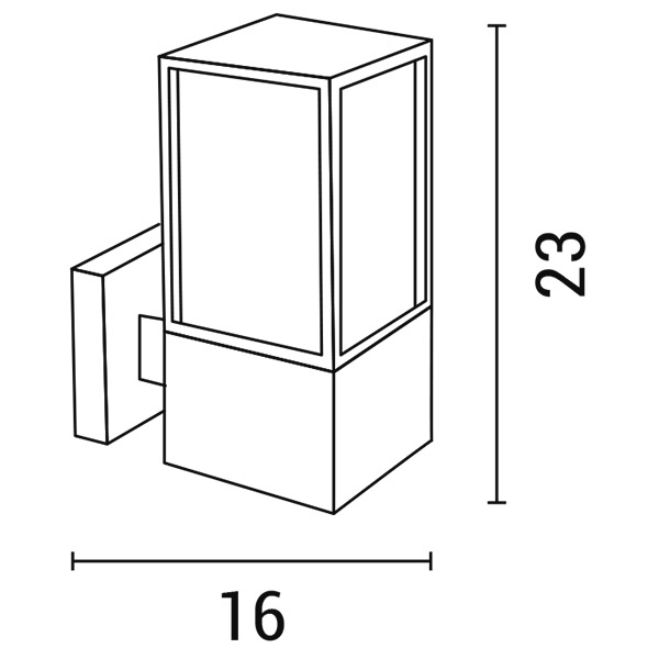 APLIQUE DE PARED "QUADRAT" Ε27 230x100x160 IP44 GRIS