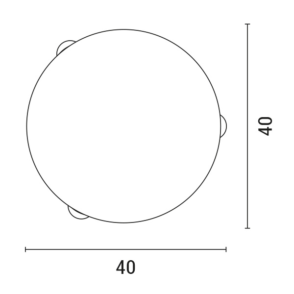 PLAFON "ERIS" Ø40mm Ε27 BLANCO / NÍQUEL