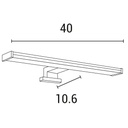 APLIQUE "SURAT 1" PARA BAÑO 8W 4000K 400x106x42 IP44 NICKEL PLUS