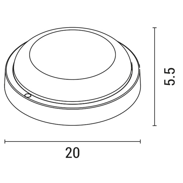 APLIQUE DE PARED "SEINAS ROUND" LED 18W Ø200x55 4000K IP54 BLANCO PLUS