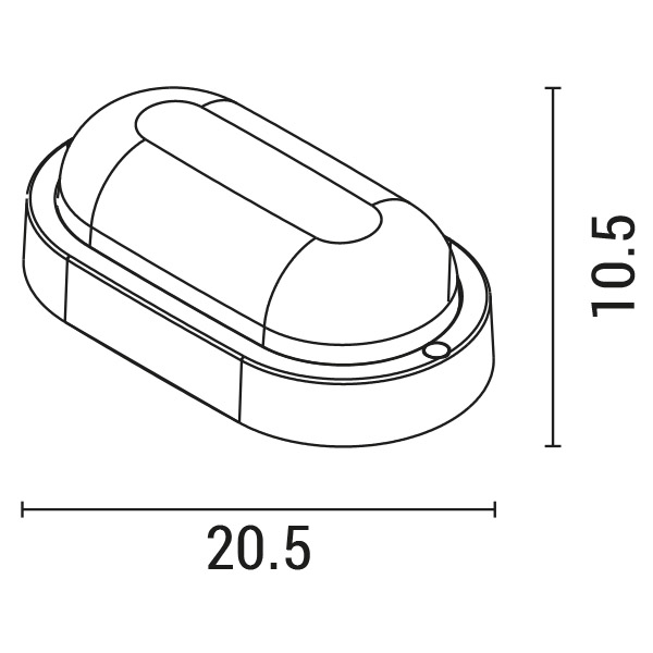 APLIQUE DE PARED "SEINAS OVAL" LED 12W 205x105x54 4000K IP54 BLANCO PLUS
