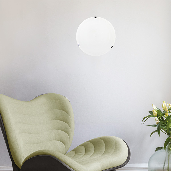 PLAFON "ERIS" Ø30mm Ε27 BLANCO / NÍQUEL