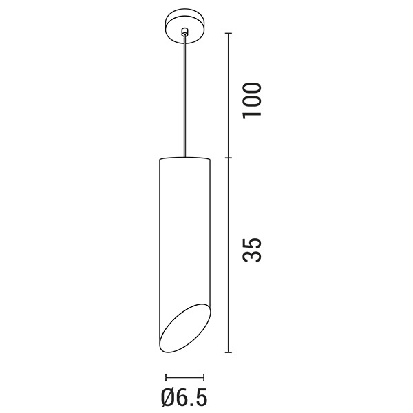 COLGANTE "CROG" GU10 1M Ø65x350 NEGRO / ORO