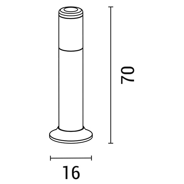 COLUMNA LUZ PISO REDONDO E27 Ø91x160x700 IP54 NEGRO