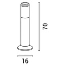 COLUMNA LUZ PISO REDONDO E27 Ø91x160x700 IP54 NEGRO