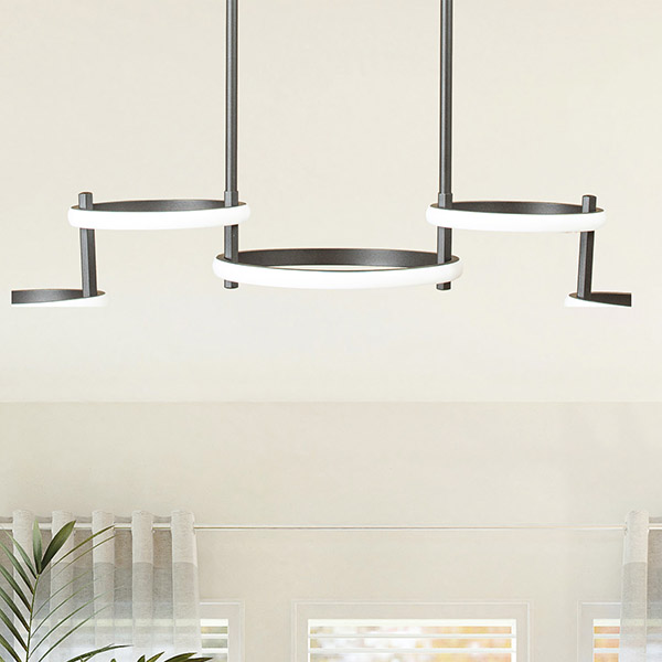 LUMINARIAS COLGANTES QUINTUPLE LED 48W 930x280x290 NEGRO
