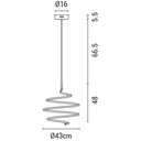 LUMINARIAS DE COLGAR REDONDO LED 40W Ø430x1200 BLANCO