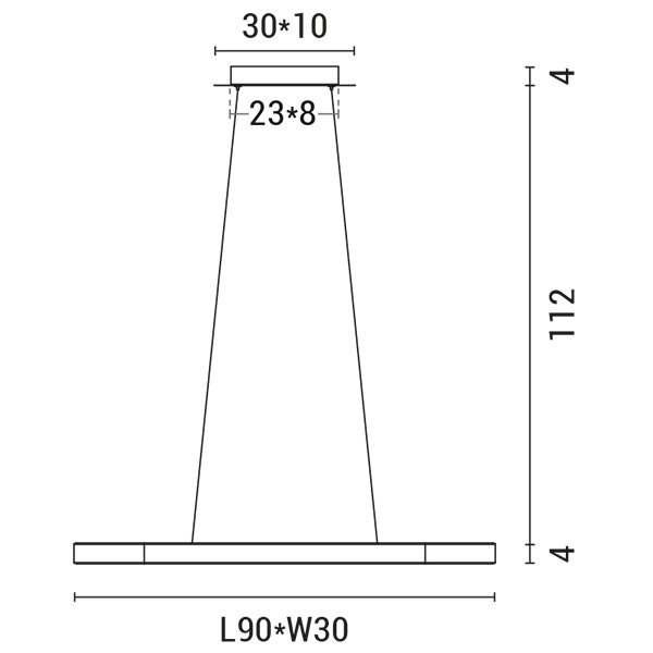 PLACA DE TECHO LINEAL LED 50W 3000K 900x300x1200 BLANCO
