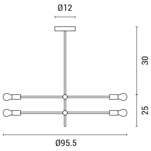 Plafones 4xΕ27 100x55 BLANCO