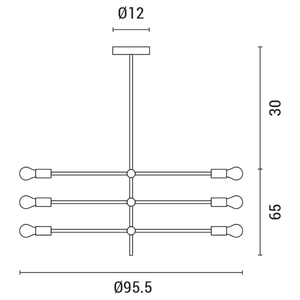 Plafones 6xΕ27 100x65 BLANCO