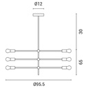 Plafones 6xΕ27 100x65 BLANCO