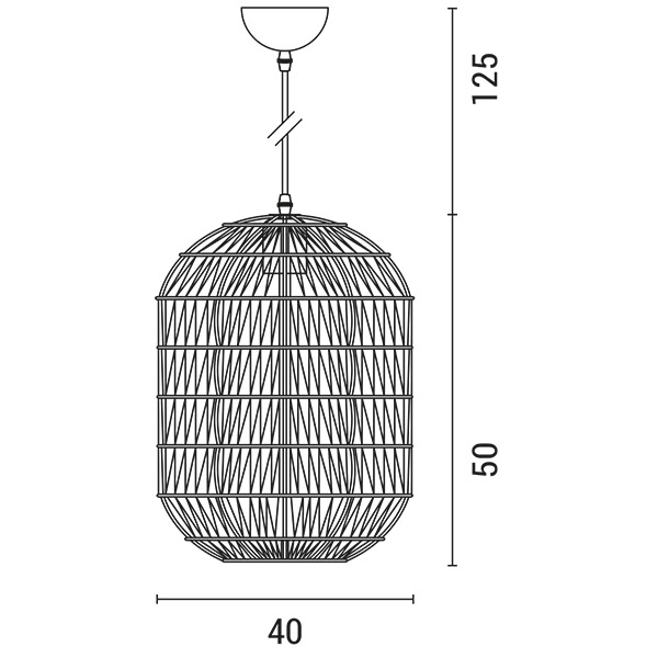 LUZ DE TECHO SIMPLE Ε27 MAX40W Ø40x49cm CUERDA BLANCA