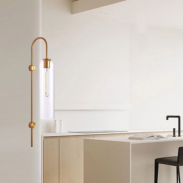 APLIQUE  DE PARED E27 10x70 TRANSPARENTE/DORADO