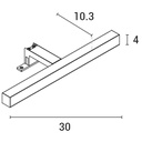 LUMINARIAS PARA BAÑO LED 5W 4000K 300X103X40 NIQUEL (2 vias de apoyo)