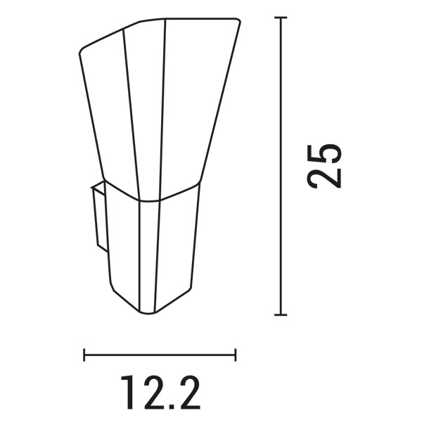 APLIQUE CUADRADO Ε27 96x122x250 IP54 GRIS