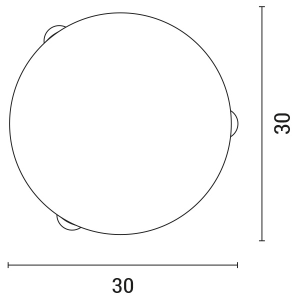 LUZ DE TECHO "LEIA" Ø30 Ε27 BLANCO/NIQUEL
