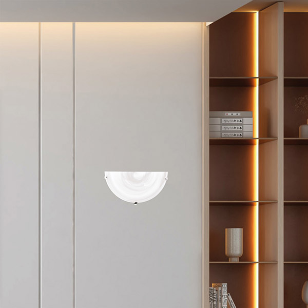 LUZ DE PARED "ERIS" Ø30 Ε27 BLANCO/NIQUEL