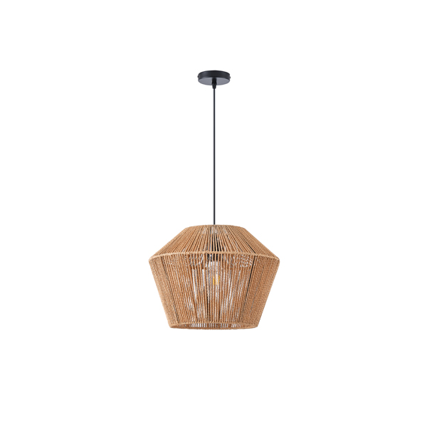 LÁMPARA COLGANTE RATÁN 1xE27 MAX 15W 400x1320mm MARRÓN ARTE ILLUMINA VENTO