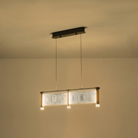 LÁMPARA COLGANTE ACRÍLICO LED 2 LUCES LED 2Χ16W 3024lm 3000K 600x270x175mm ORO FRANCÉS ARTE ILLUMINA RAVENA