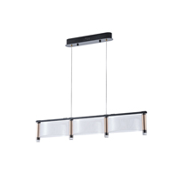 LÁMPARA COLGANTE ACRÍLICO LED 3 LUCES 3X16W 4320lm 3000K 900x270x175mm ORO FRANCÉS ARTE ILLUMINA RAVENA