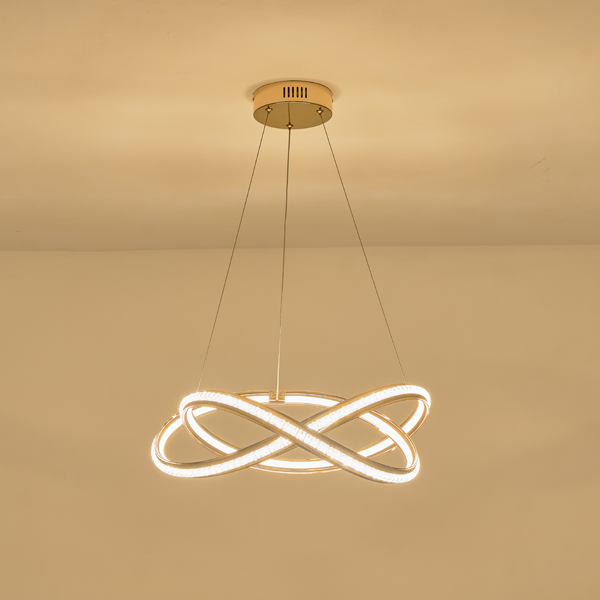 LÁMPARA COLGANTE ALUMINIO LED38W 3000lm 3000K 500x1200mm ORO ARTE ILLUMINA SATURN