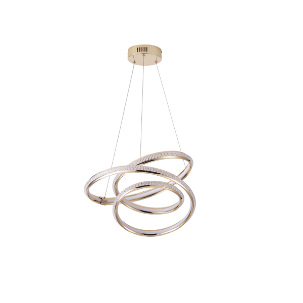 LÁMPARA COLGANTE ALUMINIO LED 38W 3000lm 3000K 500x1200mm ORO ARTE ILLUMINA SATURN
