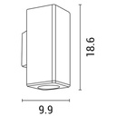 APLIQUE DE PARED "FOSTOS" CUADRADO PLÁSTICO ARRIBA-ABAJO 2xGU10 BRONCE ENV.