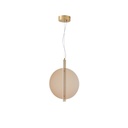 LÁMPARA COLGANTE METAL-VIDRIO LED 12,6W 1500lm 3000K Ø300x2944mm ÁMBAR ARTE ILLUMINA DISC