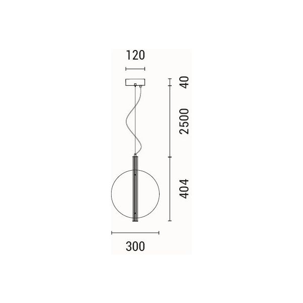 LÁMPARA COLGANTE METAL-VIDRIO LED 12,6W 1500lm 3000K Ø300x2944mm ÁMBAR ARTE ILLUMINA DISC