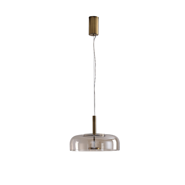 LÁMPARA COLGANTE METAL-VIDRIO 8W 960lm 3000K 300x1390x90mm COGNAC ARTE ILLUMINA LOBBY