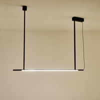 LÁMPARA COLGANTE METAL LED 21W 1260lm 3000K 1400x60x1200mm NEGRO ARTE ILLUMINA LINEA