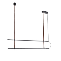 LÁMPARA COLGANTE METAL-CUERO LED 2x20W 2460lm 3000K 1400x60x1200mm NEGRO ARTE ILLUMINA LINEA