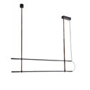 LÁMPARA COLGANTE METAL-CUERO LED 2x20W 2460lm 3000K 1400x60x1200mm NEGRO ARTE ILLUMINA LINEA