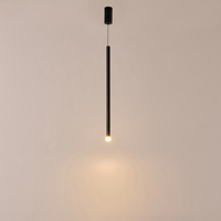 LÁMPARA COLGANTE ALUMINIO LED 3W 180lm 3000K Ø50x1200mm NEGRO ARTE ILLUMINA CASCADE