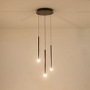 LÁMPARA COLGANTE ALUMINIO LED 6W 360lm 3000K Ø300x1500mm NEGRO ARTE ILLUMINA CASCADE