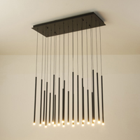 LÁMPARA COLGANTE ALUMINIO LED 47W 2820lm 3000K 940x1500mm NEGRO ARTE ILLUMINA CASCADE