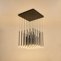LÁMPARA COLGANTE ALUMINIO LED 72W 4320lm 3000K 800x1500M NEGRO ARTE ILLUMINA CASCADE