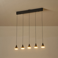 LÁMPARA COLGANTE LED 25W 1500lm 3000K 680x1200mm NEGRO ARTE ILLUMINA CAMPANELLE