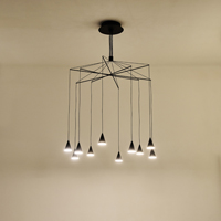 LÁMPARA COLGANTE LED 50W 3000lm 3000K Ø800x1200mm NEGRO ARTE ILLUMINA CAMPANELLE