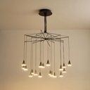 LÁMPARA COLGANTE LED 90W 5400lm 3000K Ø1000x1200mm NEGRO ARTE ILLUMINA CAMPANELLE