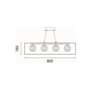LÁMPARA COLGANTE METAL LED 14W 80x1200mm ΒLACK ARTE ILLUMINA BOX
