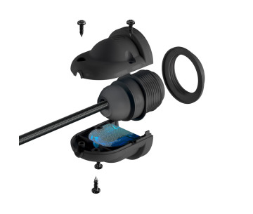 PORTALÁMPARAS E27 CON GEL PARA EXTERIOR IP65 NEGRO