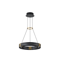 LÁMPARA COLGANTE ALUMINIO LED 21W 1260lm 3000K Ø420mm NEGRO-ORO ARTE ILLUMINA LUIS