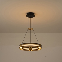 LÁMPARA COLGANTE ALUMINIO LED 21W 1260lm 3000K Ø420mm NEGRO-ORO ARTE ILLUMINA LUIS