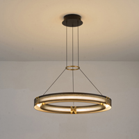 LÁMPARA COLGANTE ALUMINIO LED 33W 1980lm 3000K Ø620mm NEGRO-ORO ARTE ILLUMINA LUIS