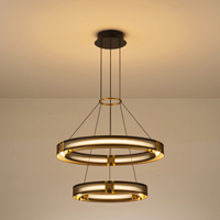 LÁMPARA COLGANTE ALUMINIO LED 62W 3720lm 3000K 620x1200mm NEGRO-ORO ARTE ILLUMINA LUIS